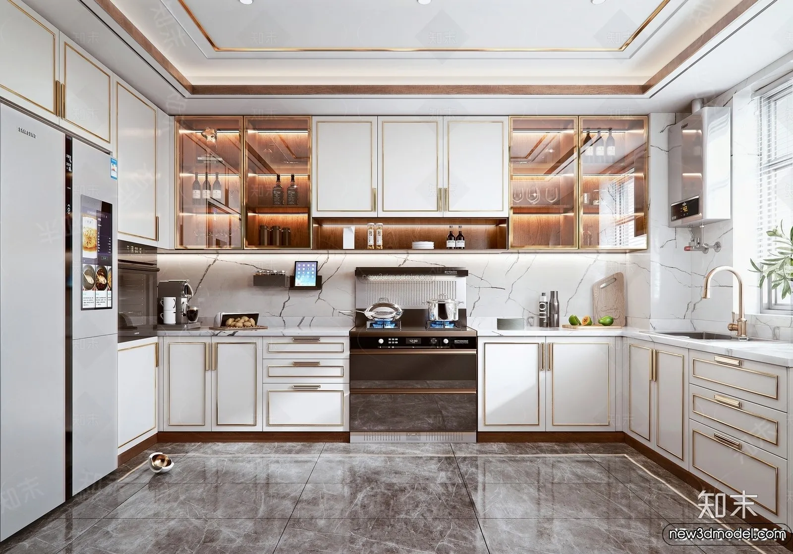 Kitchen - 3D Interior Scene - Italian Style - 005