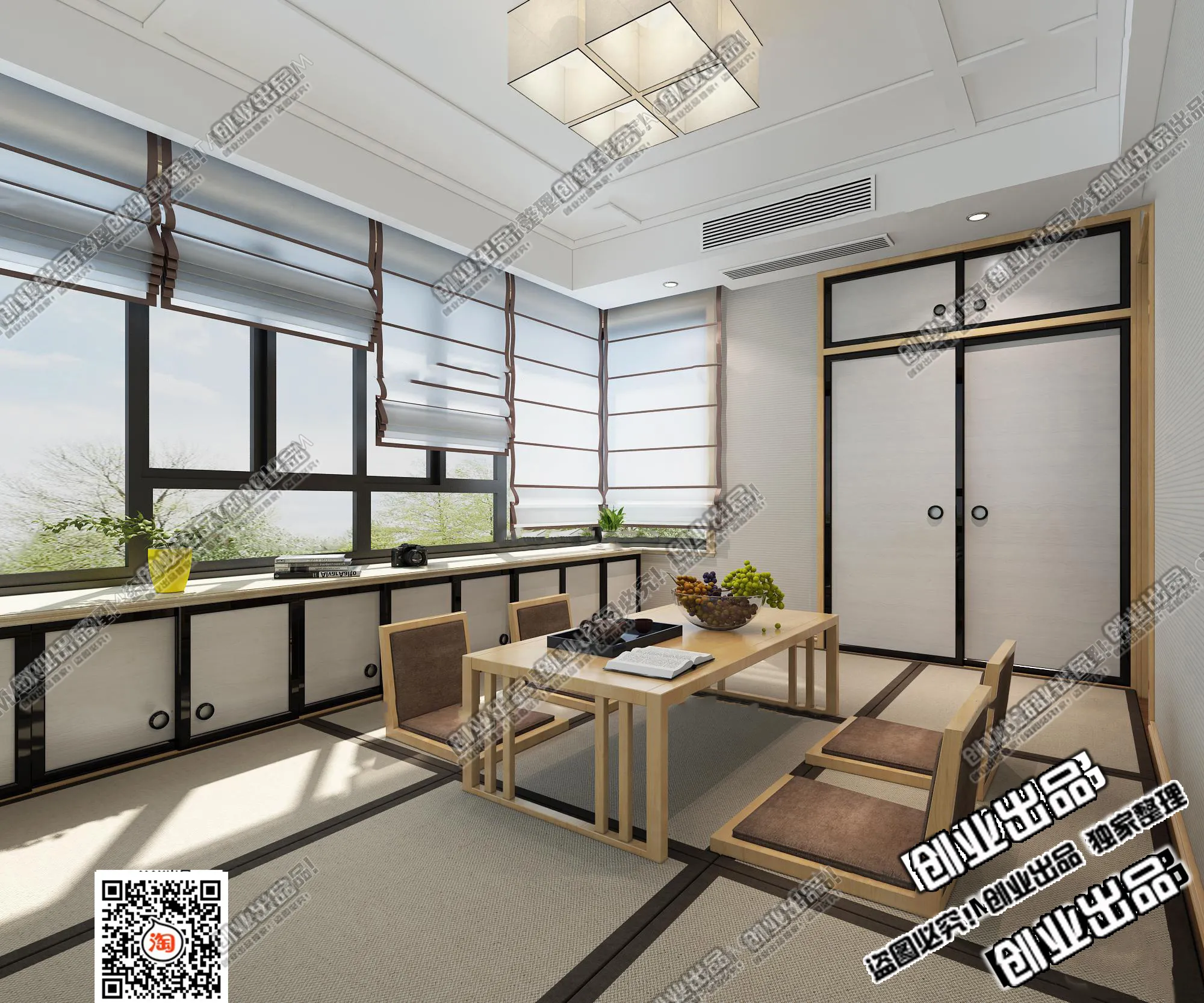 Kitchen 3D Interior Scene - Japanese Style - 007