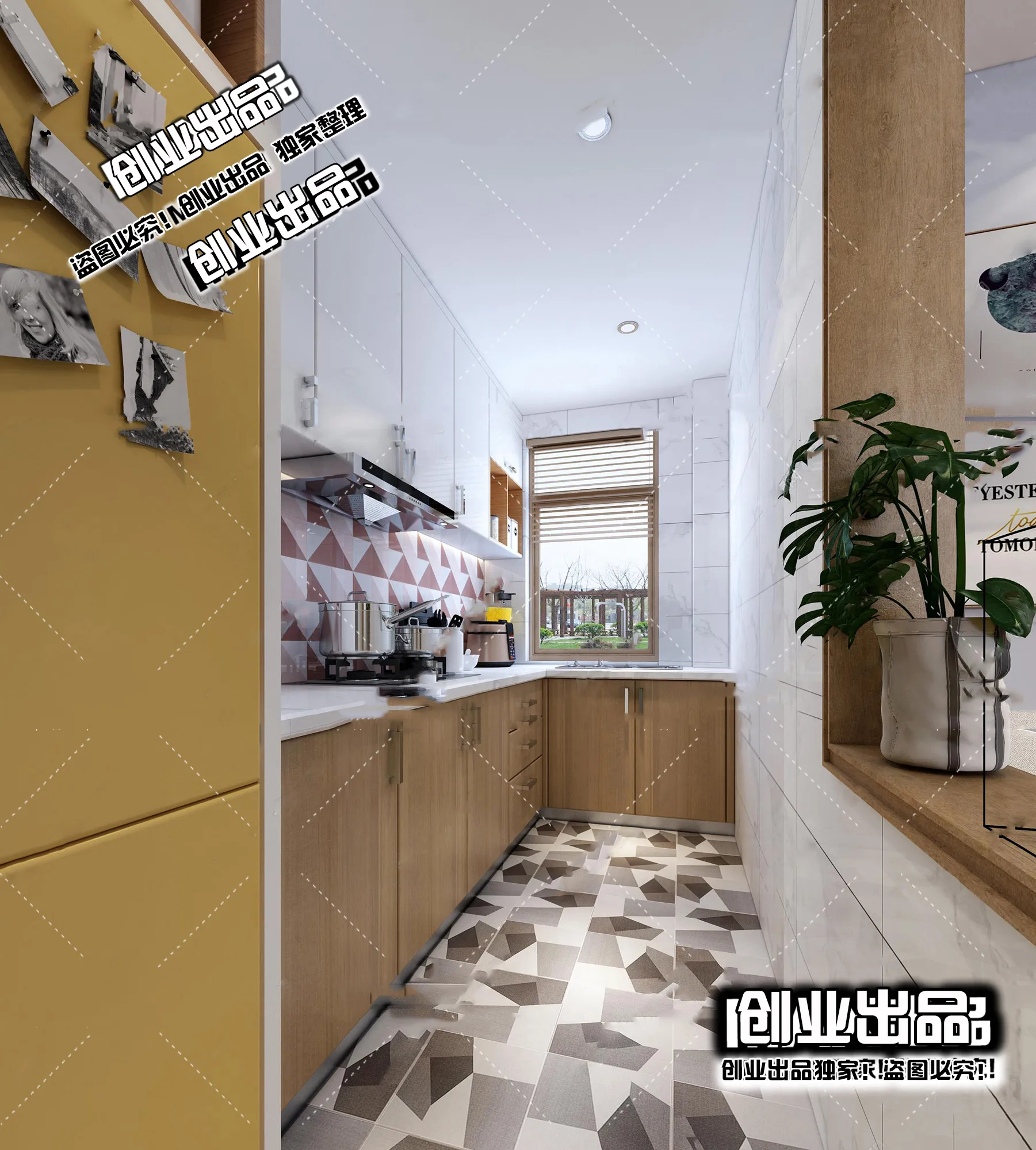 Kitchen 3D Interior Scene - Japanese Style - 011