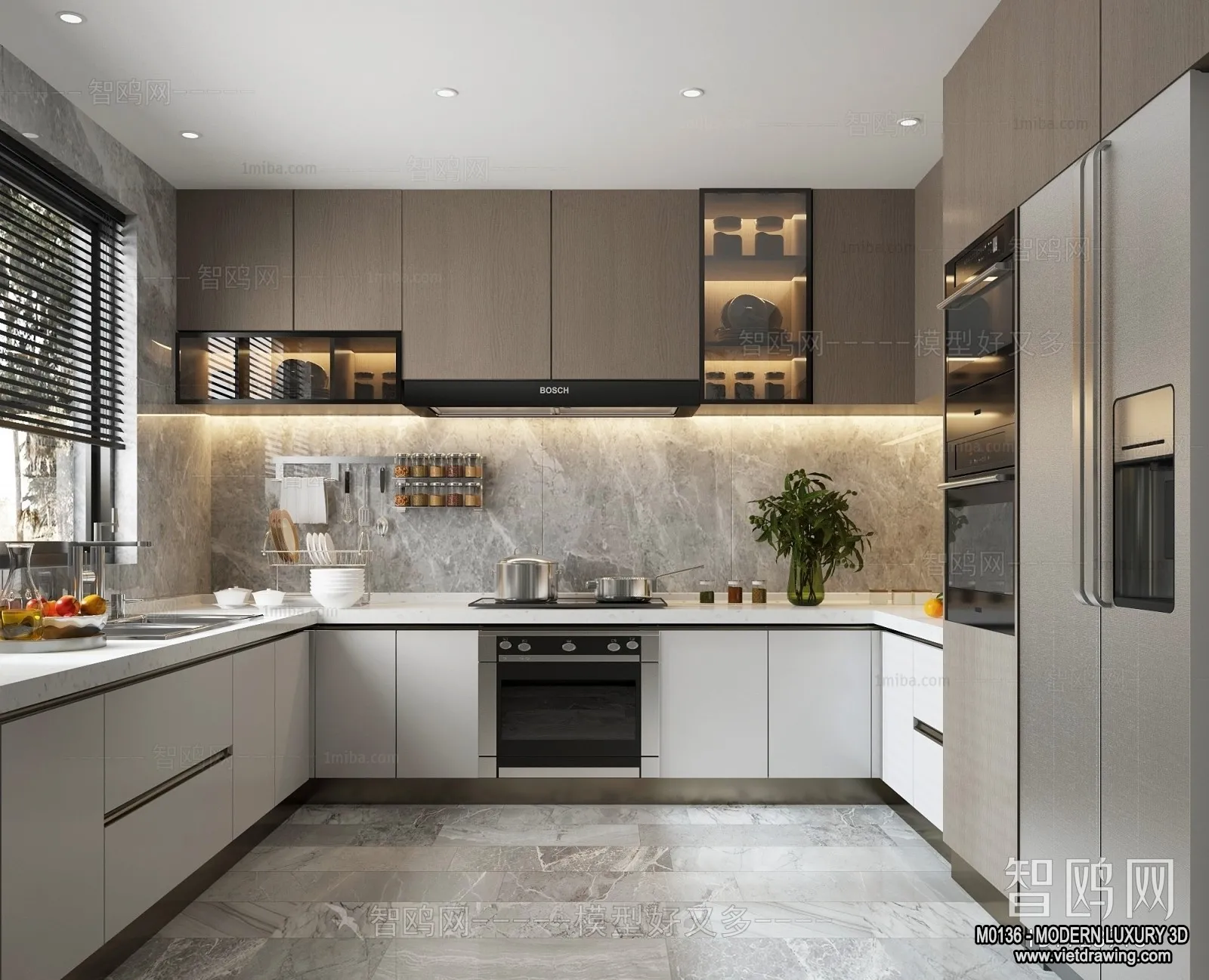 Kitchen - 3D Interior Scene - Luxury Style - 002