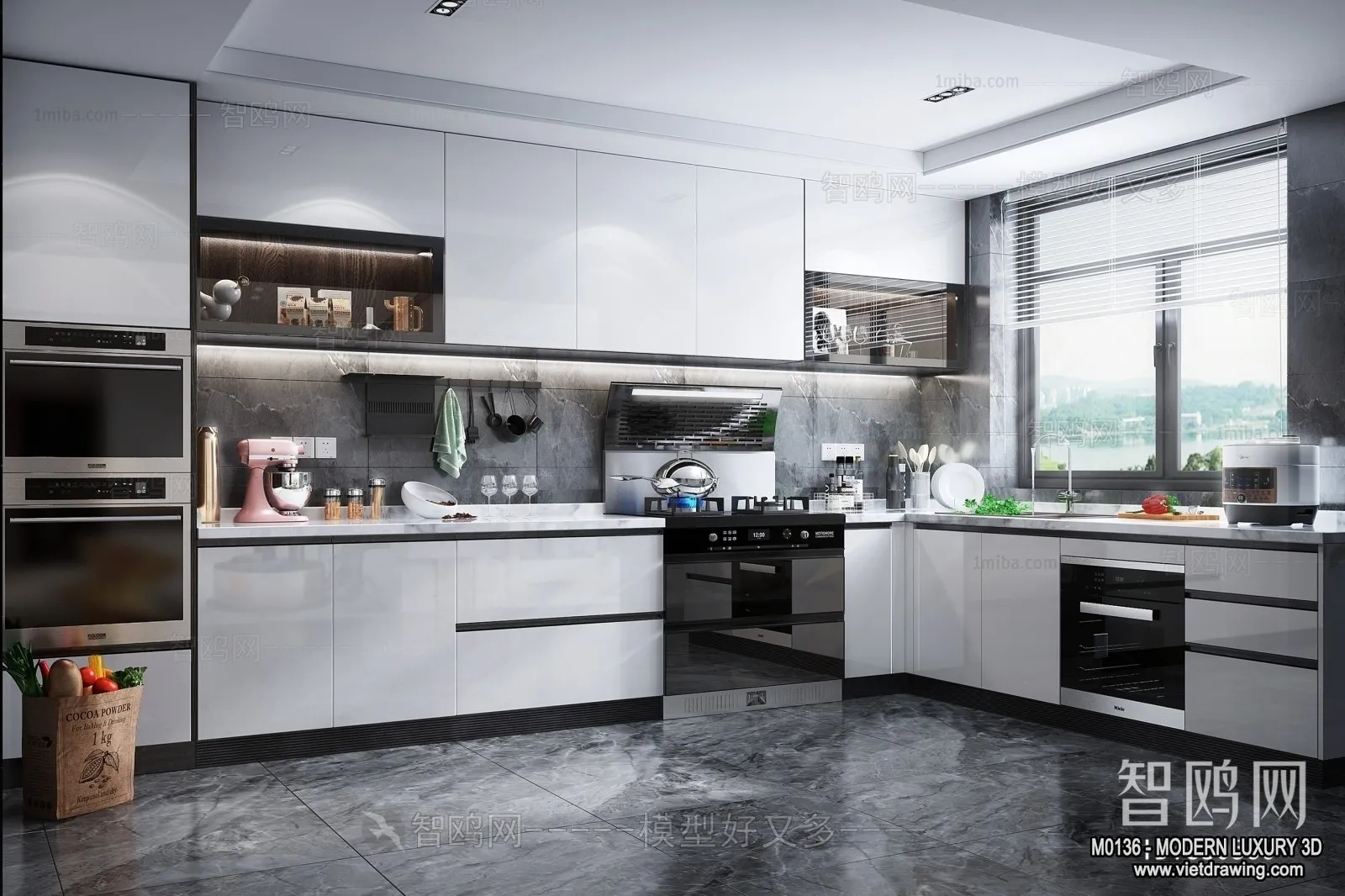 Kitchen - 3D Interior Scene - Luxury Style - 003