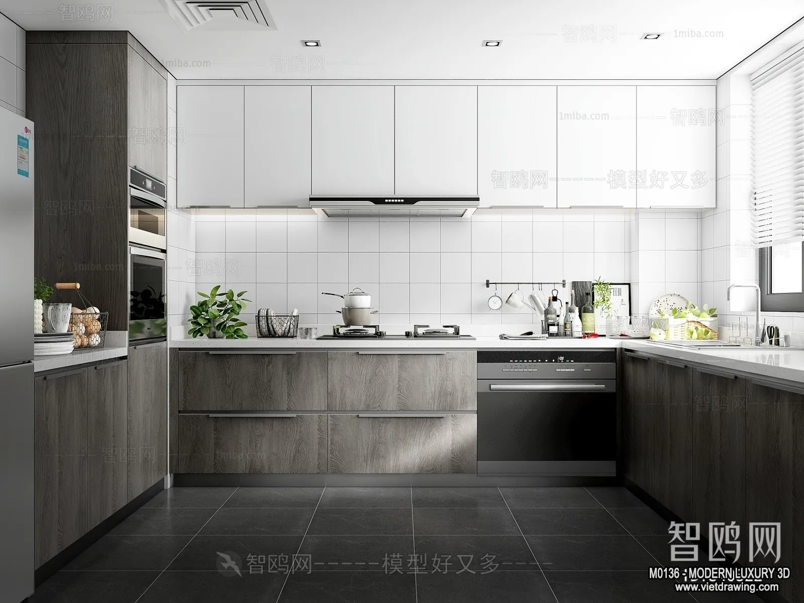 Kitchen - 3D Interior Scene - Luxury Style - 004