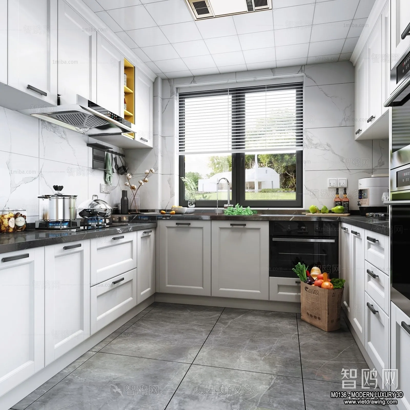 Kitchen - 3D Interior Scene - Luxury Style - 005