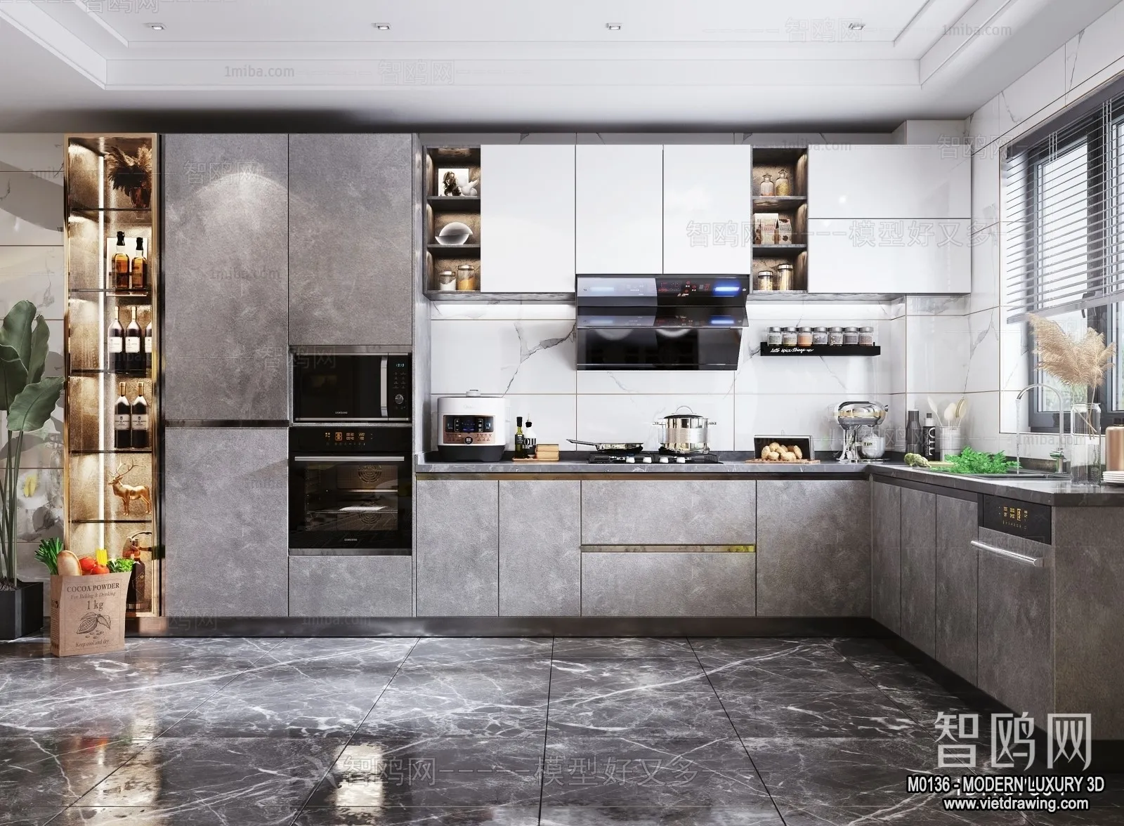 Kitchen - 3D Interior Scene - Luxury Style - 006