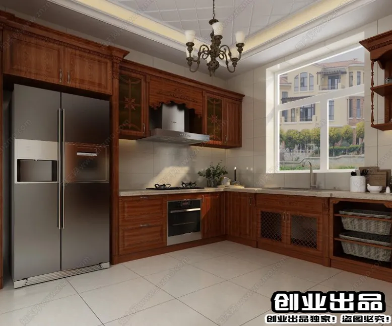 Kitchen 3D Interior Scene Model - European Style - 031