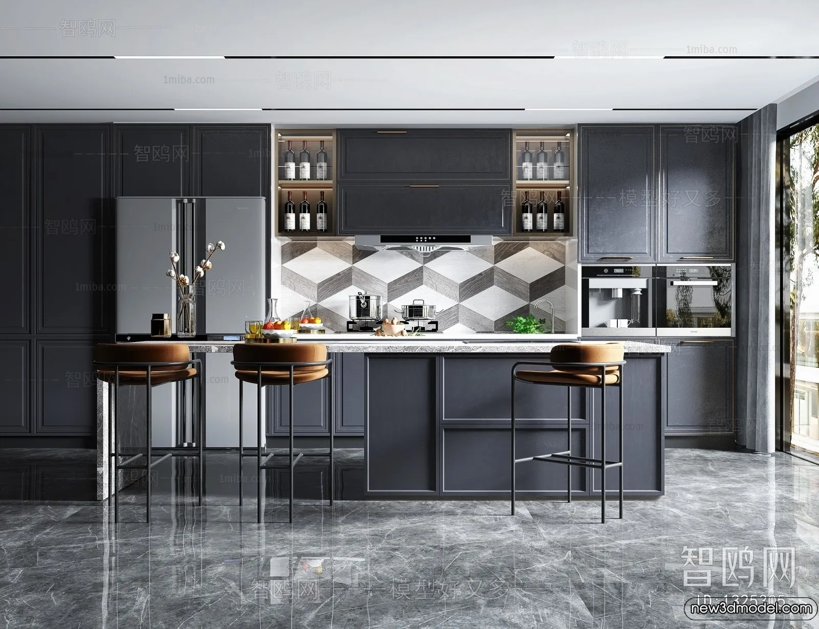 Kitchen - 3D Models - 3D Interior Scenes - 048