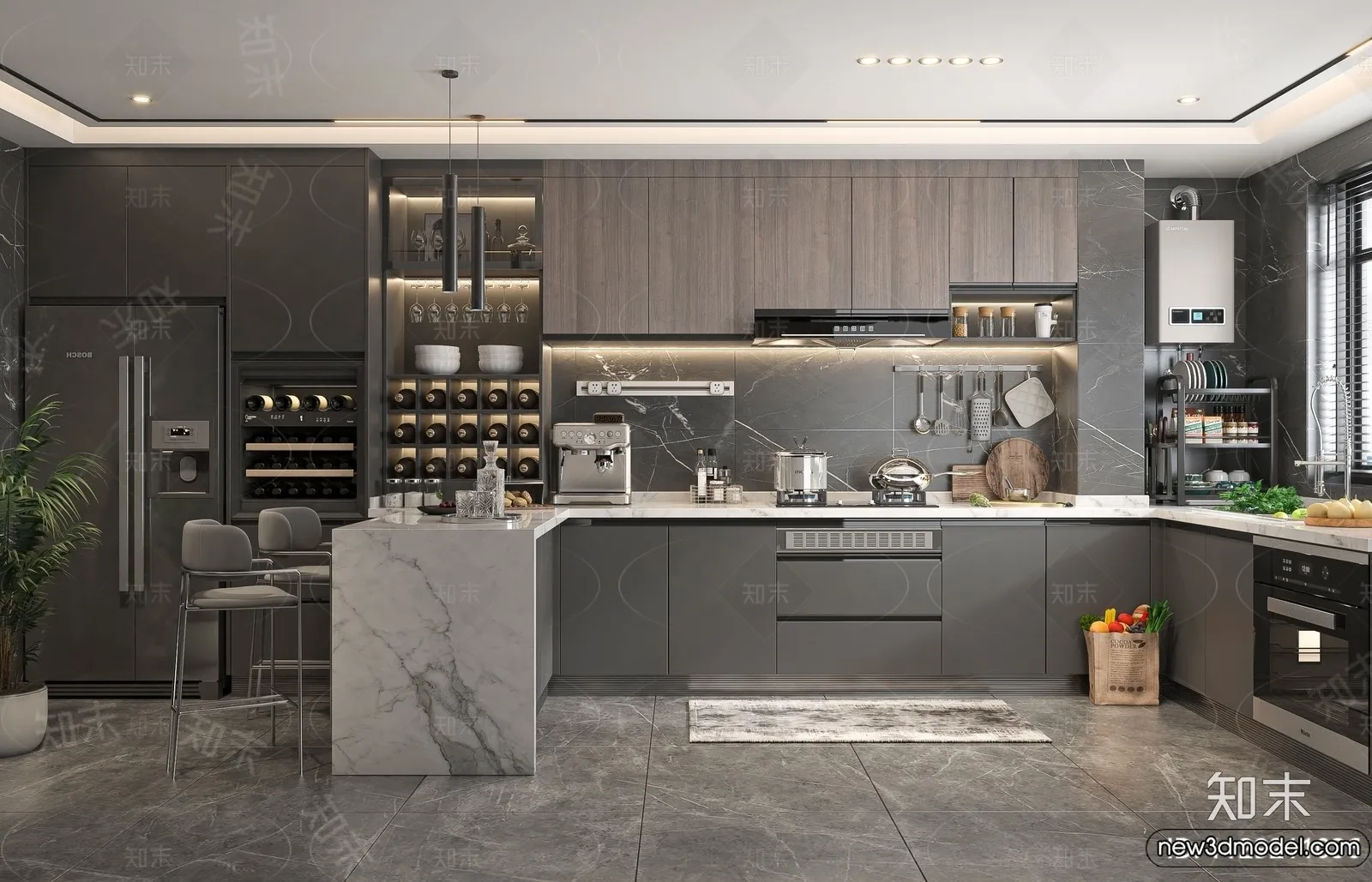 Kitchen - 3D Models - 3D Interior Scenes - 096