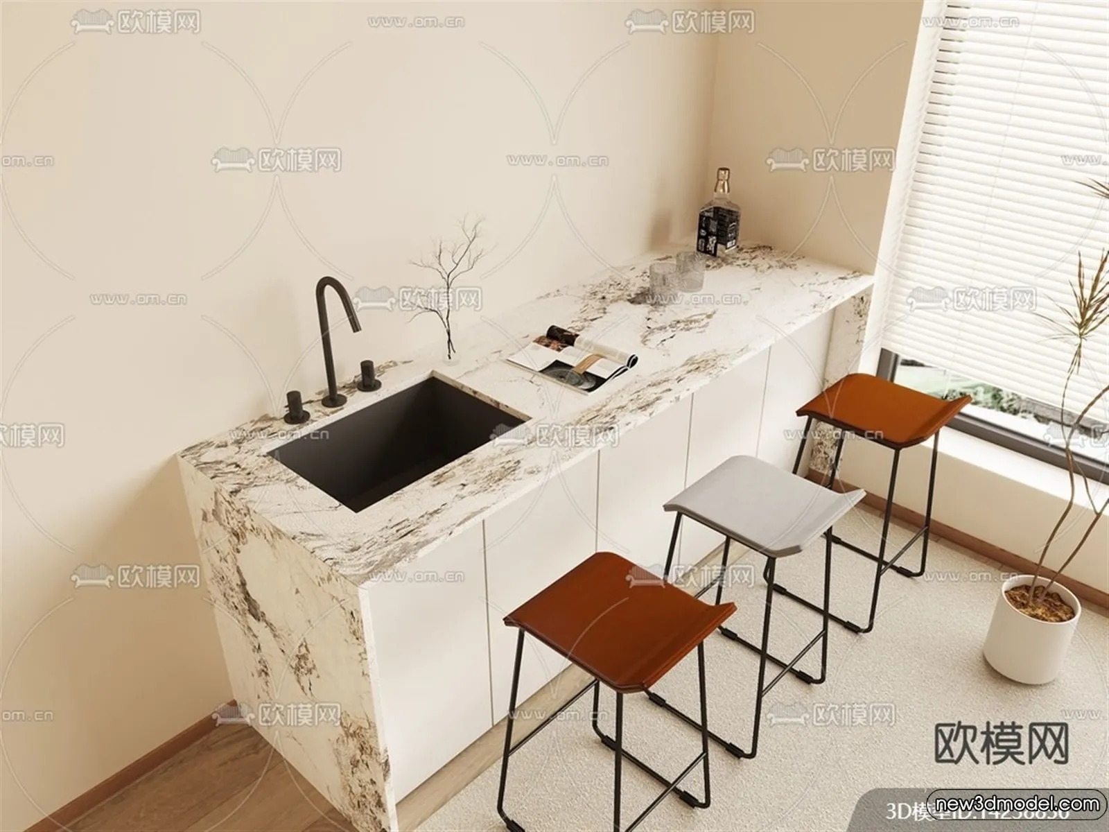 Kitchen - 3D Models - 3D Interior Scenes - 212