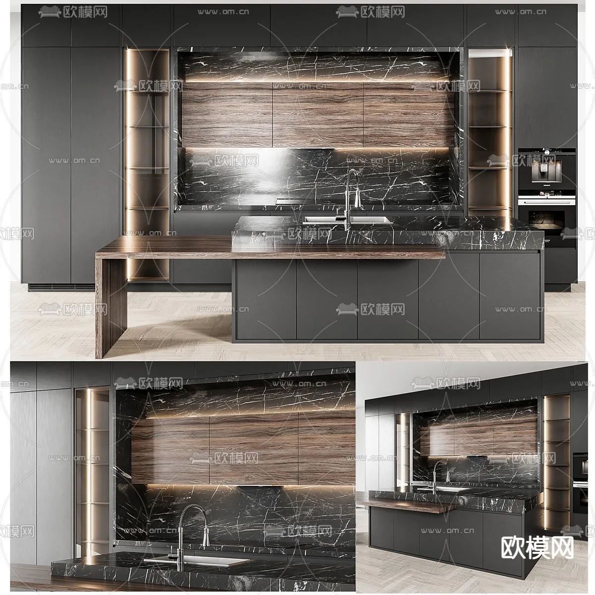 KITCHEN 3D MODELS - 3D Model For Interior Design - 11598