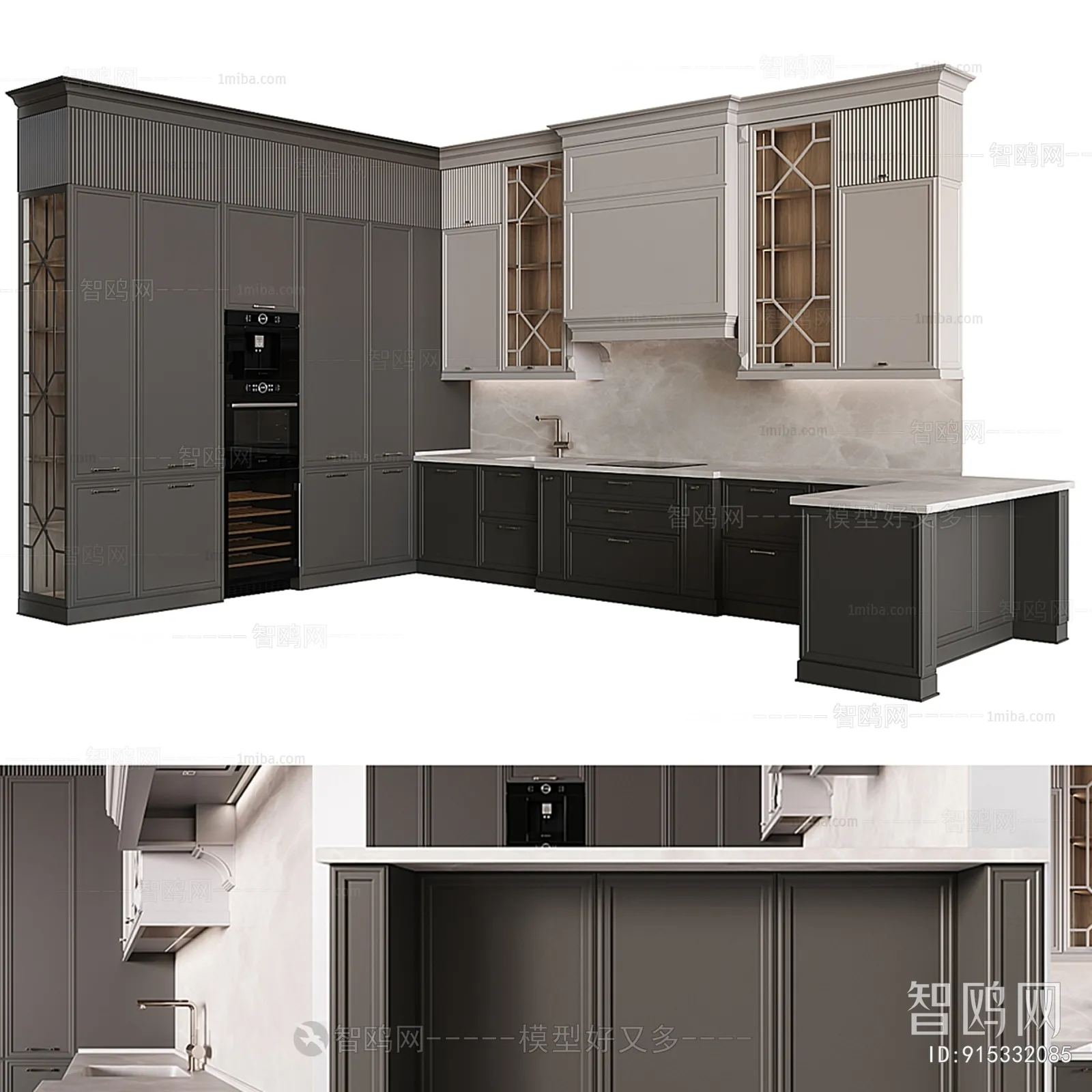 KITCHEN 3D MODELS - 3D Model For Interior Design - 11609