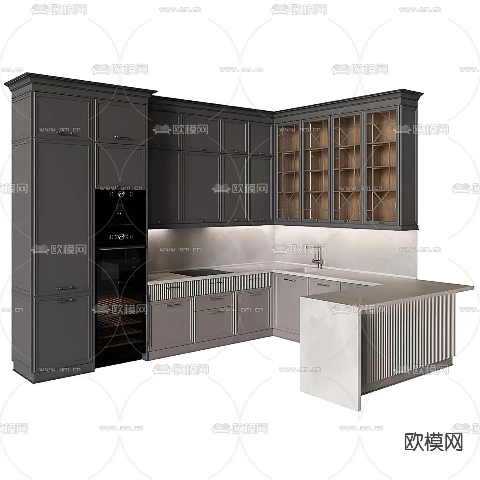 KITCHEN 3D MODELS - 3D Model For Interior Design - 11613