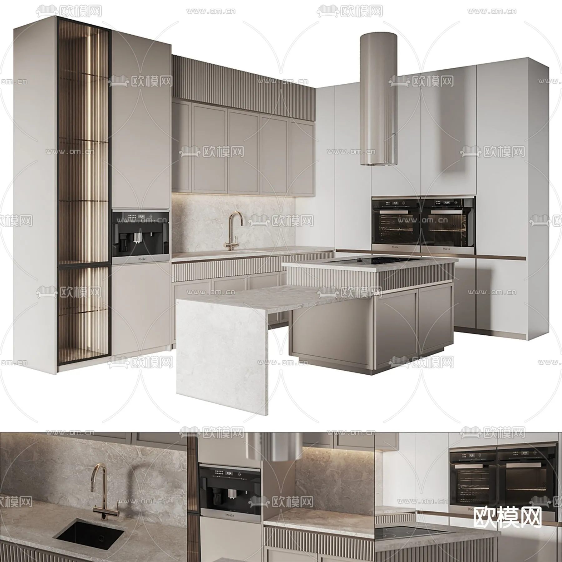 KITCHEN 3D MODELS - 3D Model For Interior Design - 11620