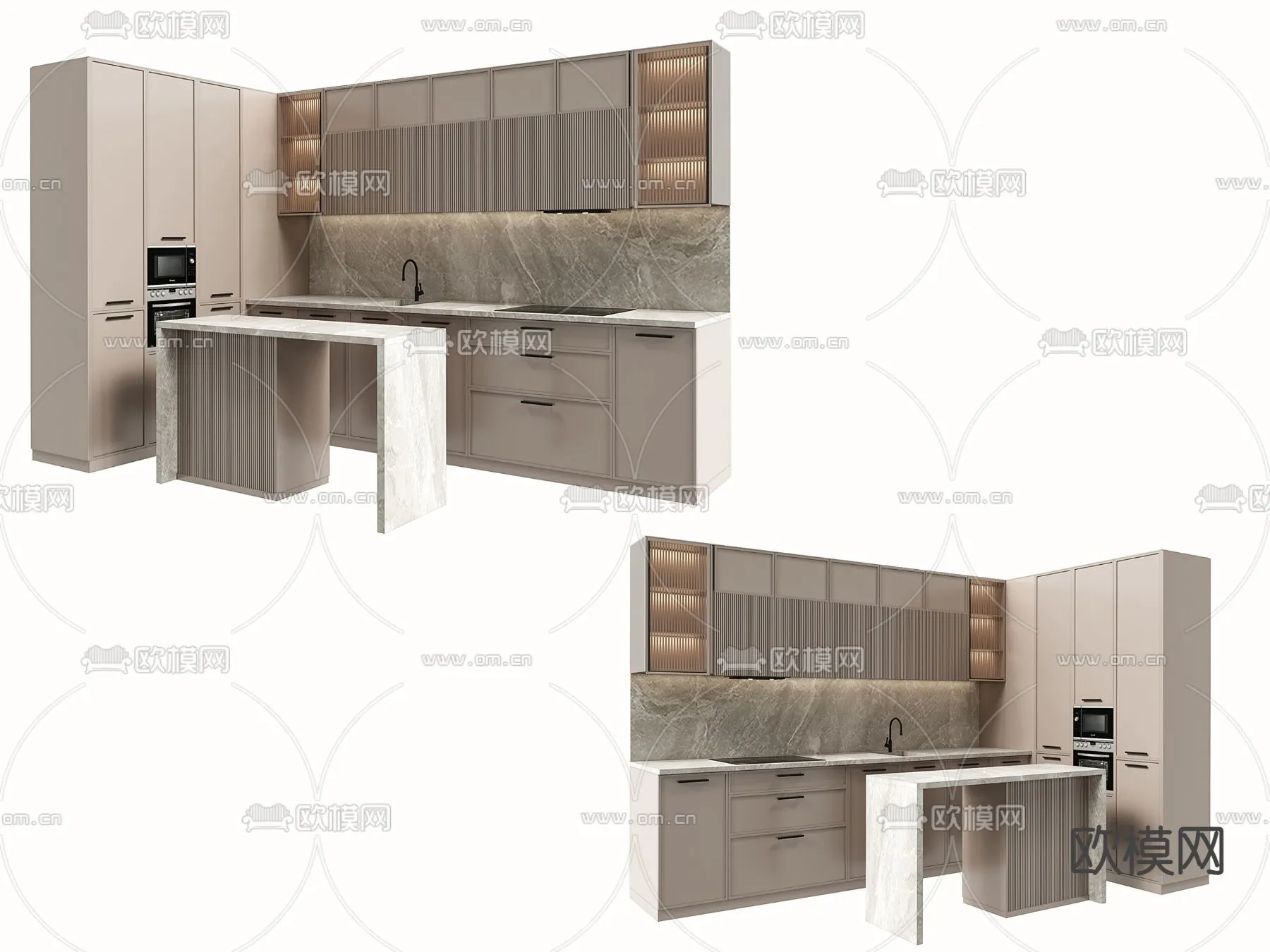KITCHEN 3D MODELS - 3D Model For Interior Design - 11627
