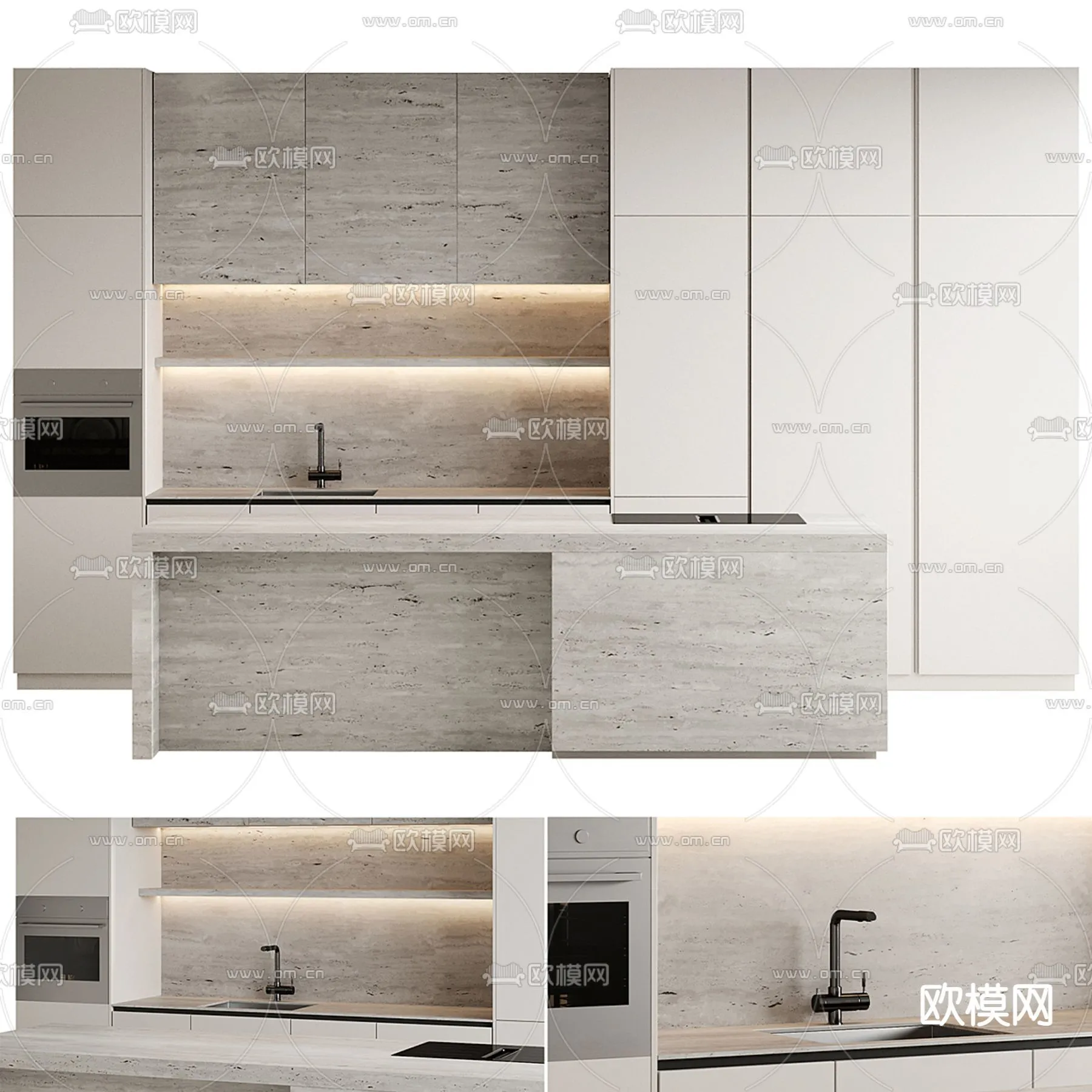 KITCHEN 3D MODELS - 3D Model For Interior Design - 11629