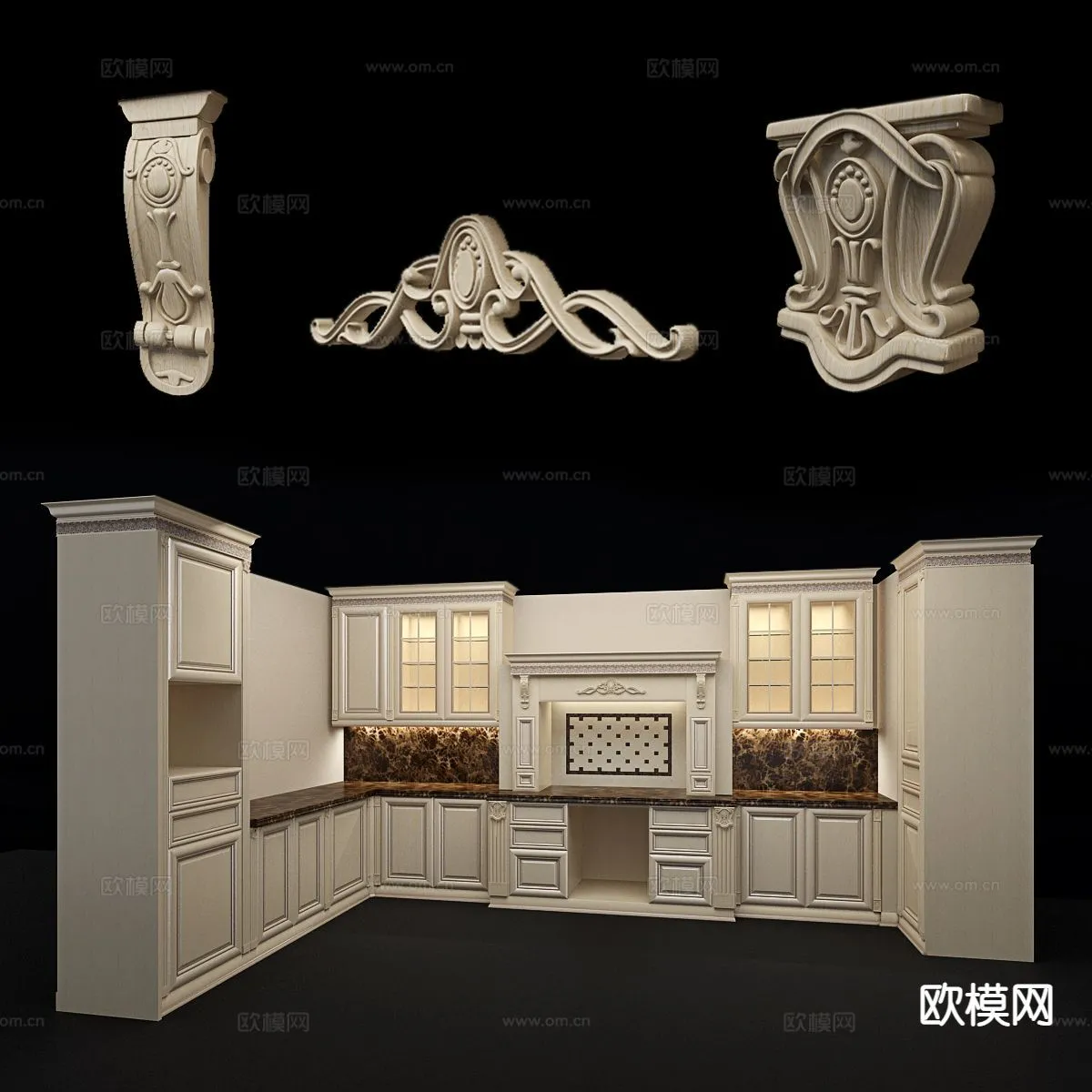 KITCHEN 3D MODELS - 3D Model For Interior Design - 11663