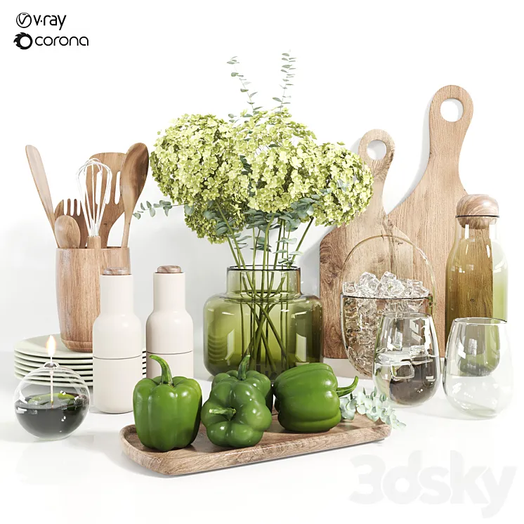 kitchen accessories 01 3D Model Free