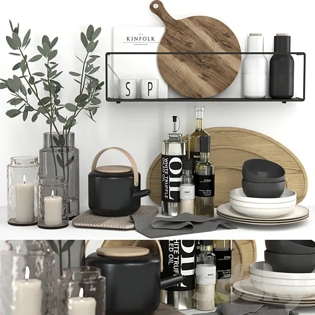 Kitchen accessories 01 - Decorative set 13 3D Model