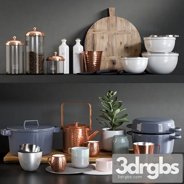 Kitchen accessories 8 3D Model Free