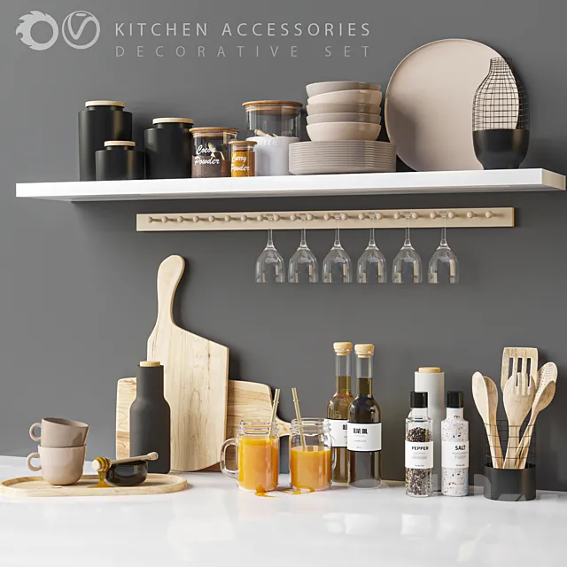 kitchen accessories_01 3D Model