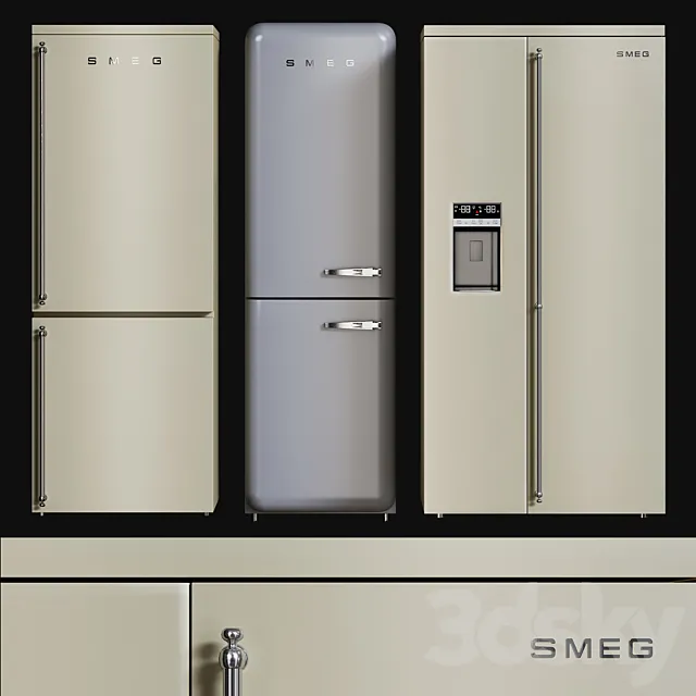 Kitchen Appliances Fridges Set 2 3DModel