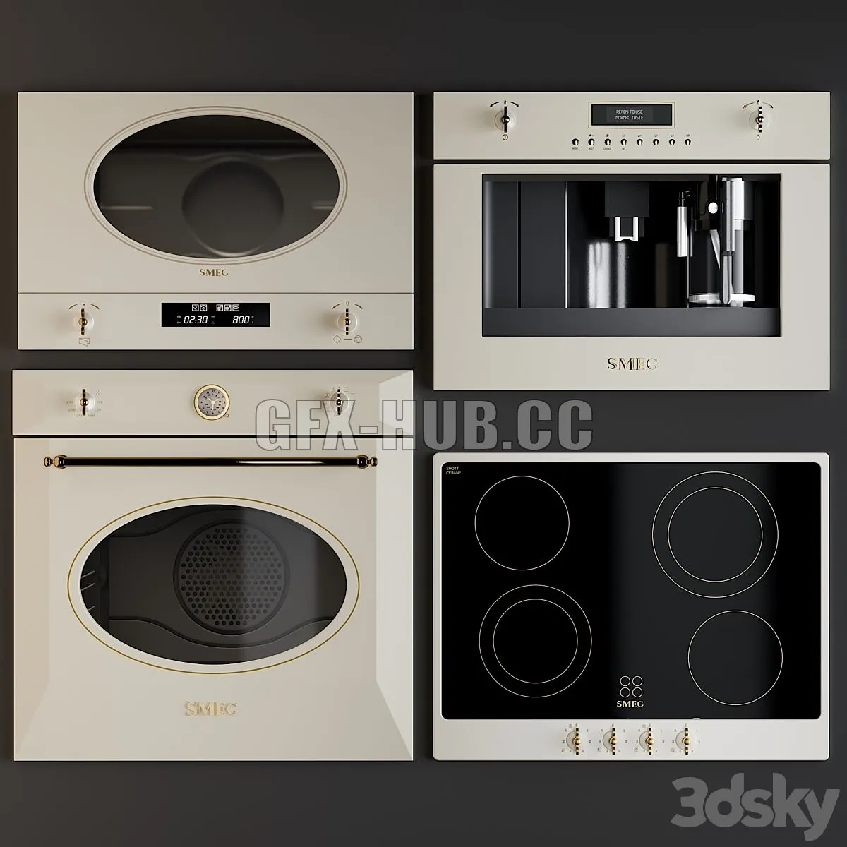 Kitchen Appliances Smeg Colonial 3D Model