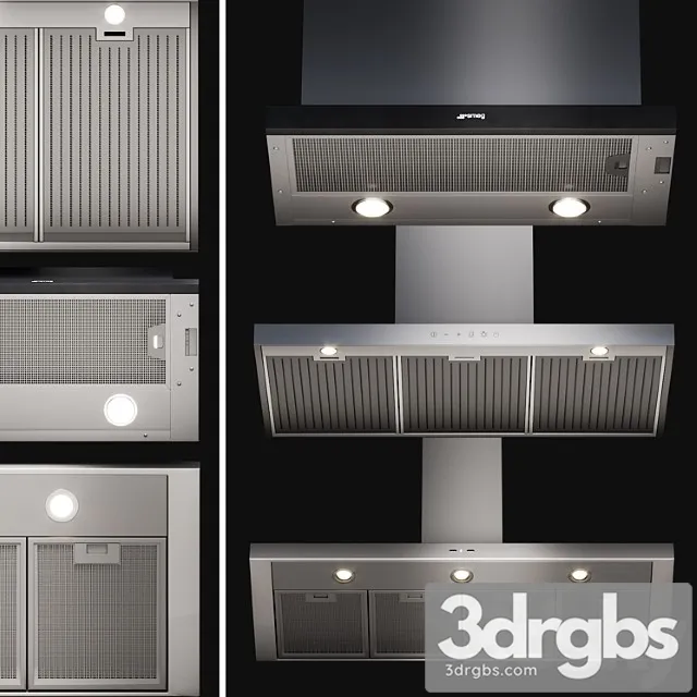 Kitchen Appliances Smeg Hoods Set 2 3D Model Free