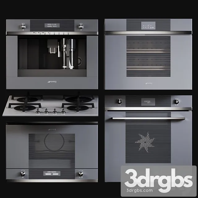 Kitchen appliances smeg linea 2 3D Model Free