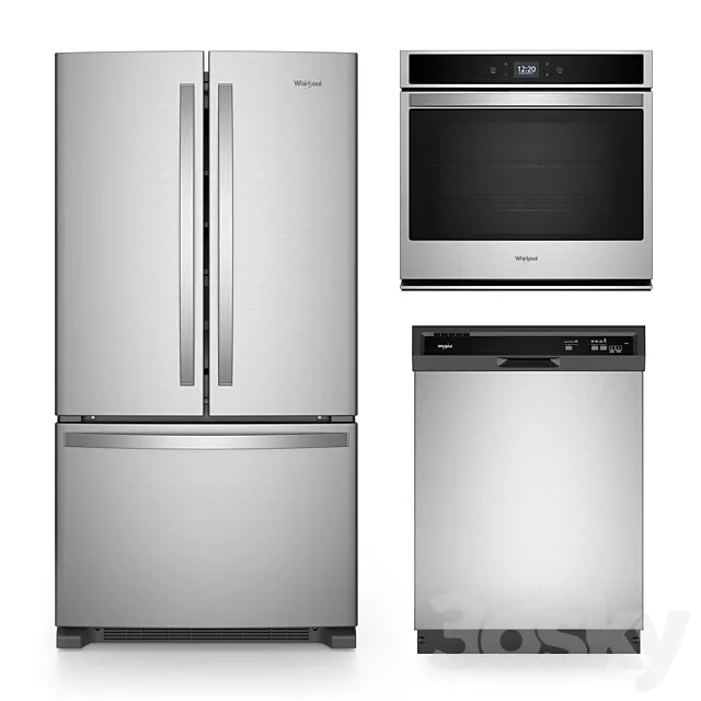 Kitchen Appliances Whirlpool Set 2 3D Model
