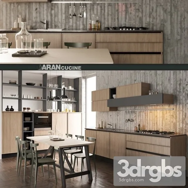 Kitchen Aran Cucine Quadro 3D Model Free