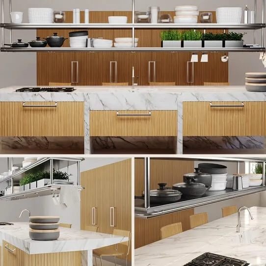 kitchen - Arclinea Lignum et lapis 3D Model