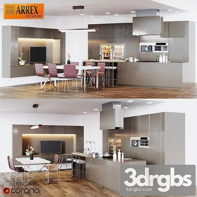 Kitchen Arrekh Opale 2 3D Model Free