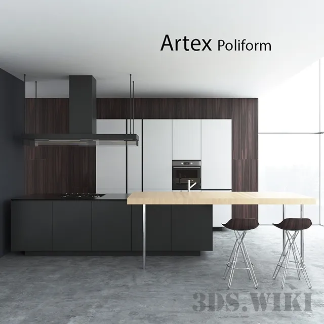 kitchen - Artex Varenna Poliform kitchen 3D Model