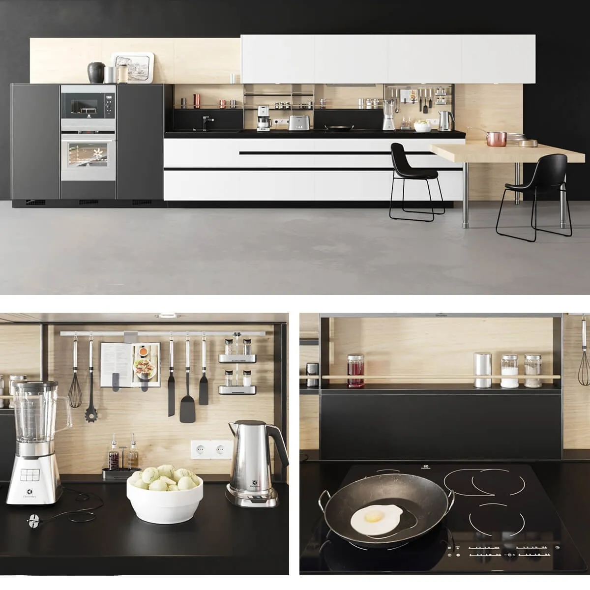 kitchen - AVE Electrolux volume & Poliform Varenna kitchen 3D Model