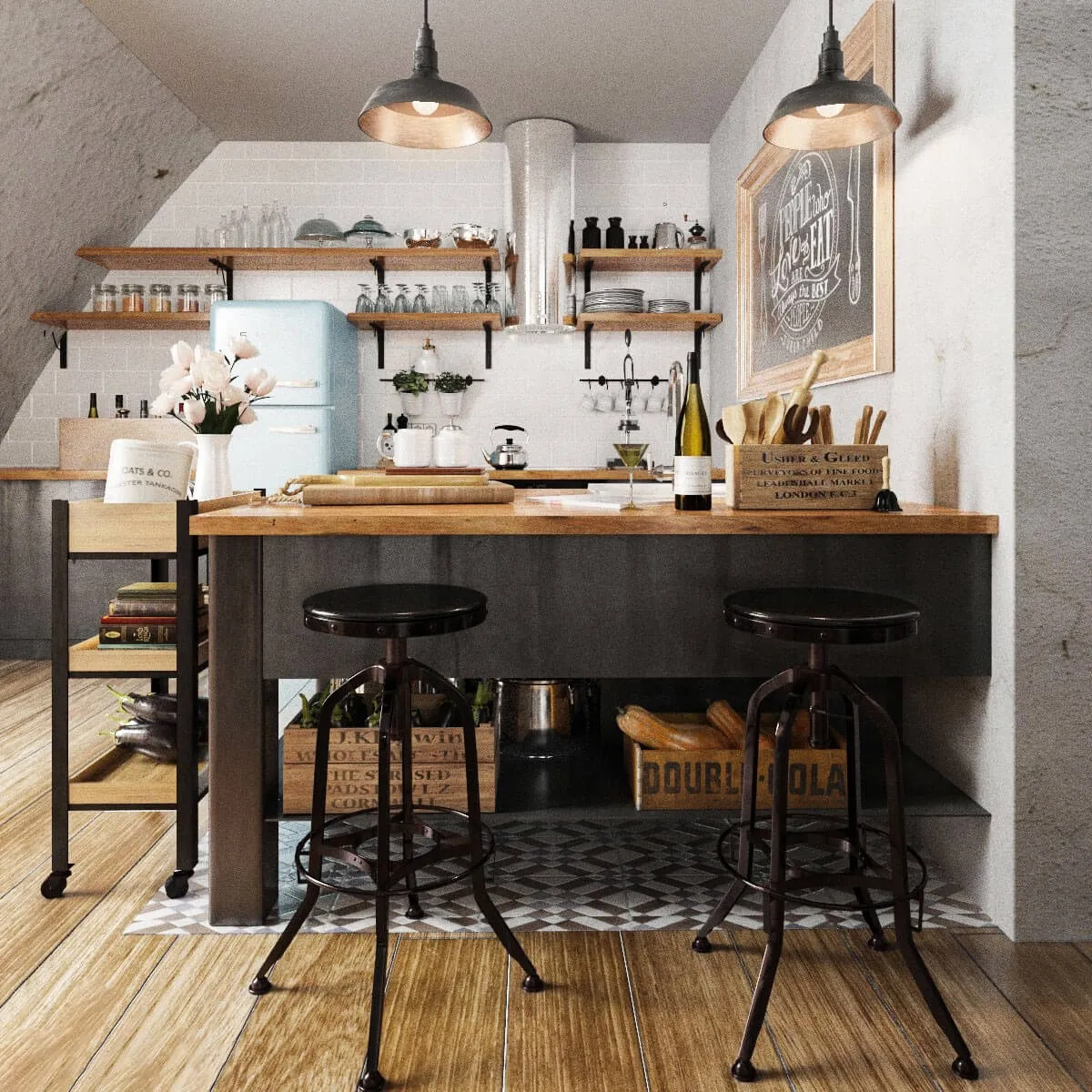 kitchen - AVE Kitchen bar set 3D Model