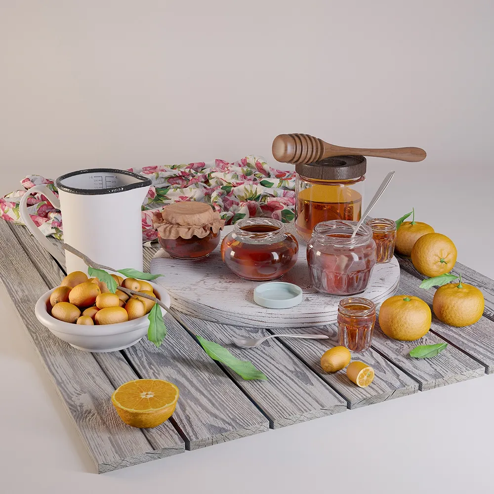 kitchen - Basket of delicious food 77 3D Model