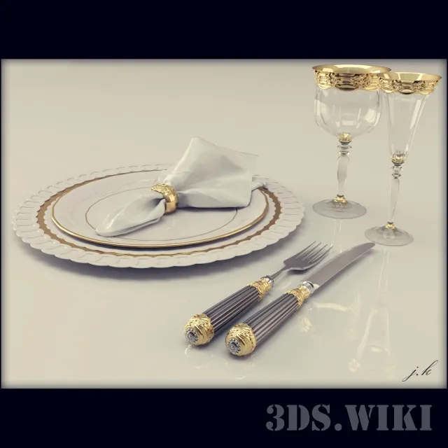 kitchen - BEAUTIFUL CLASSIC TABLEWARE 3D Model