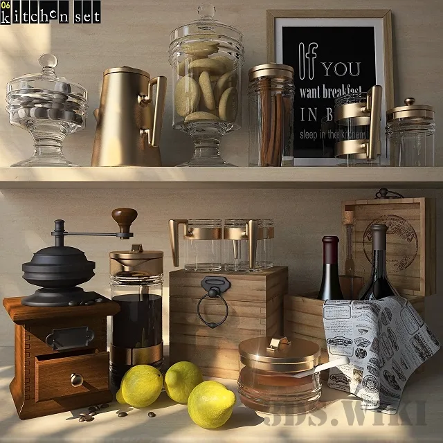 kitchen - Beautiful set for the kitchen 3D Model