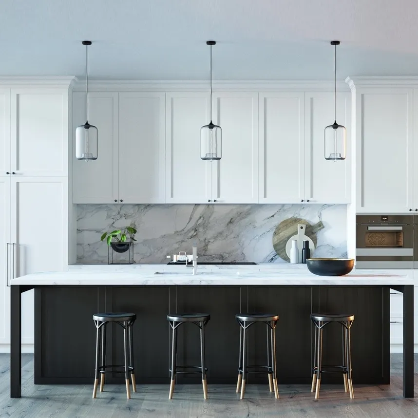 kitchen - BLACK & WHITE KITCHEN 3D Model