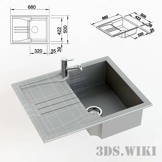 kitchen - BLANCO ENOS kitchen sink 3D Model