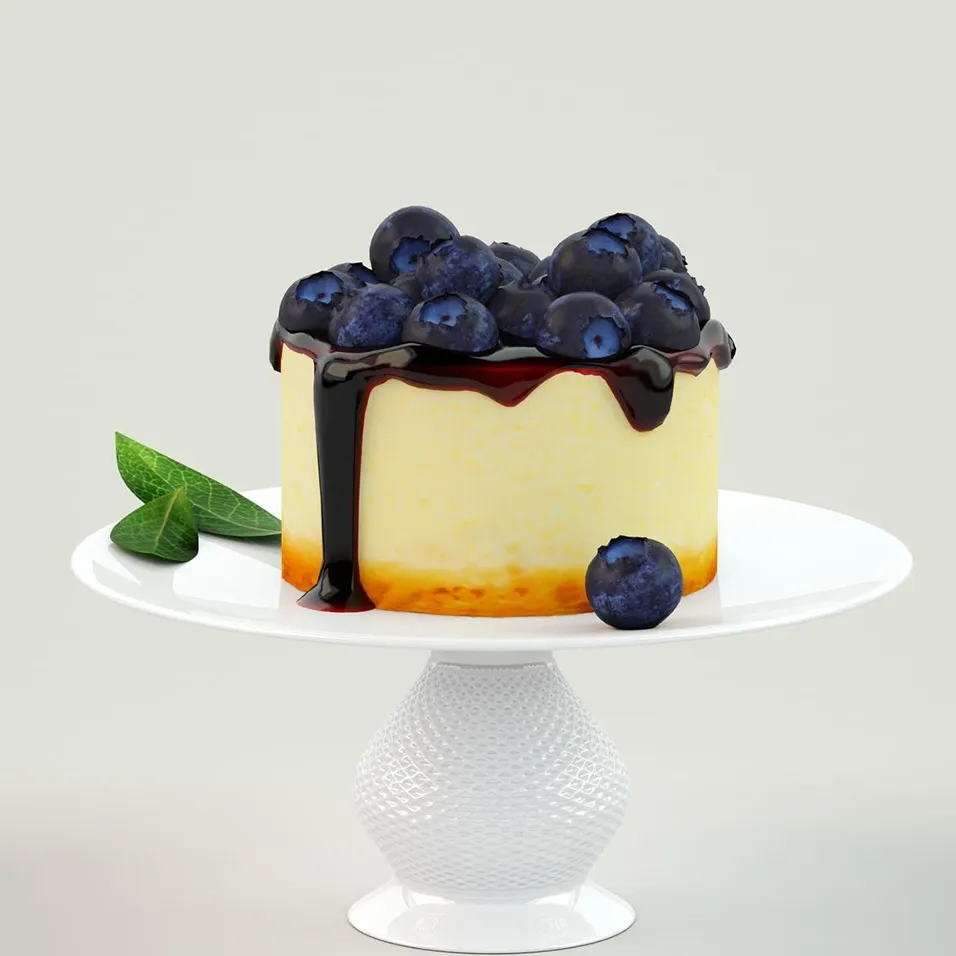 kitchen - Cake blueberry dessert 8 3D Model