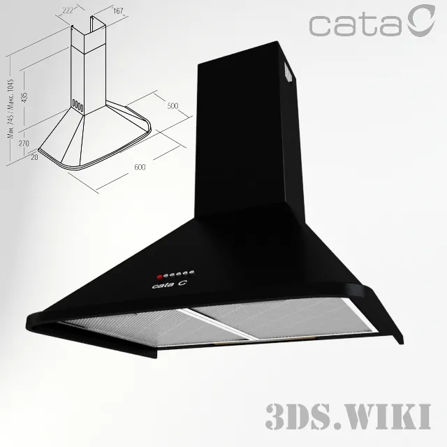 kitchen - Chimney hood CATA Neblia 600 Negra 3D Model