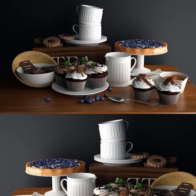 kitchen - Chocolate set 3D Model