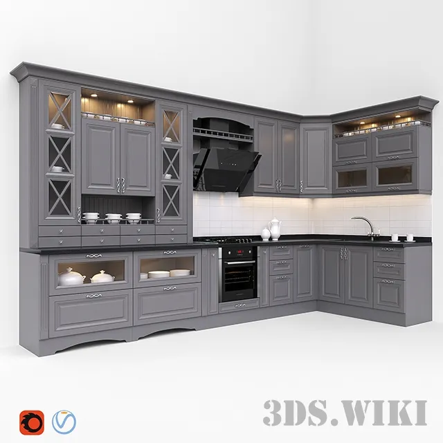 kitchen - Classic cuisine 3D Model
