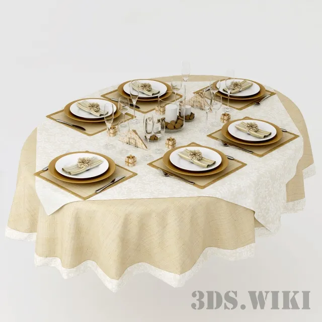 kitchen - Classic table setting 3D Model