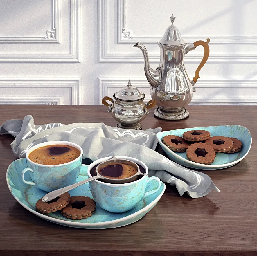 kitchen - Coffee and biscuit 56 3D Model