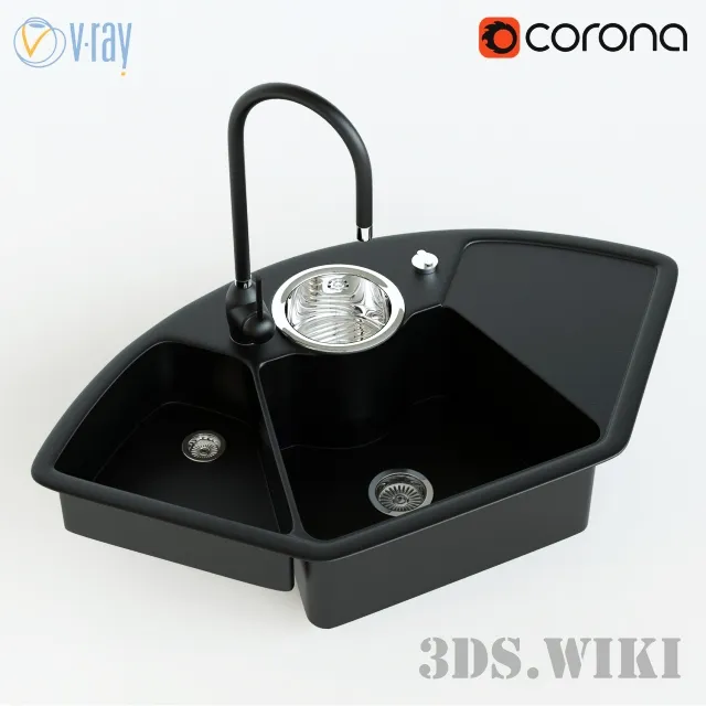 kitchen - Corner sink Solo Corner - Villeroy & Boch 3D Model