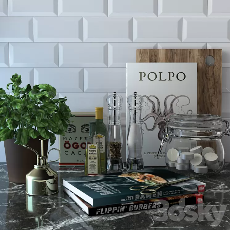 Kitchen counter set 3D Model