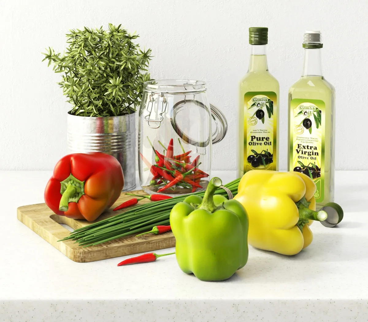 kitchen - Crate & Barrel set of food 6 3D Model