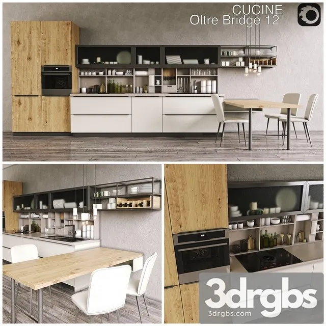 Kitchen Cucine Lube Oltre 3D Model Free