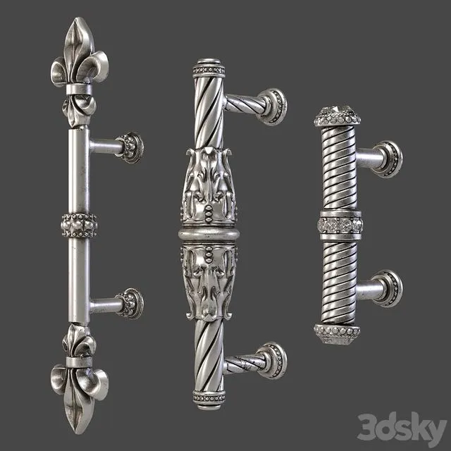 KITCHEN CUPBOARD CABINET DOOR HANDLES set11 3D Model